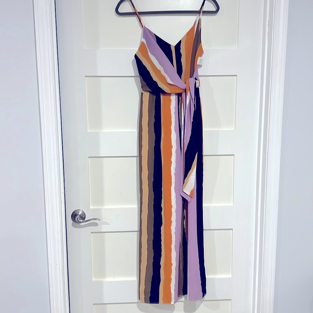 Sadie & Sage Women’s striped Spaghetti Strap Jumpsuit Size S - Picture 2 of 12